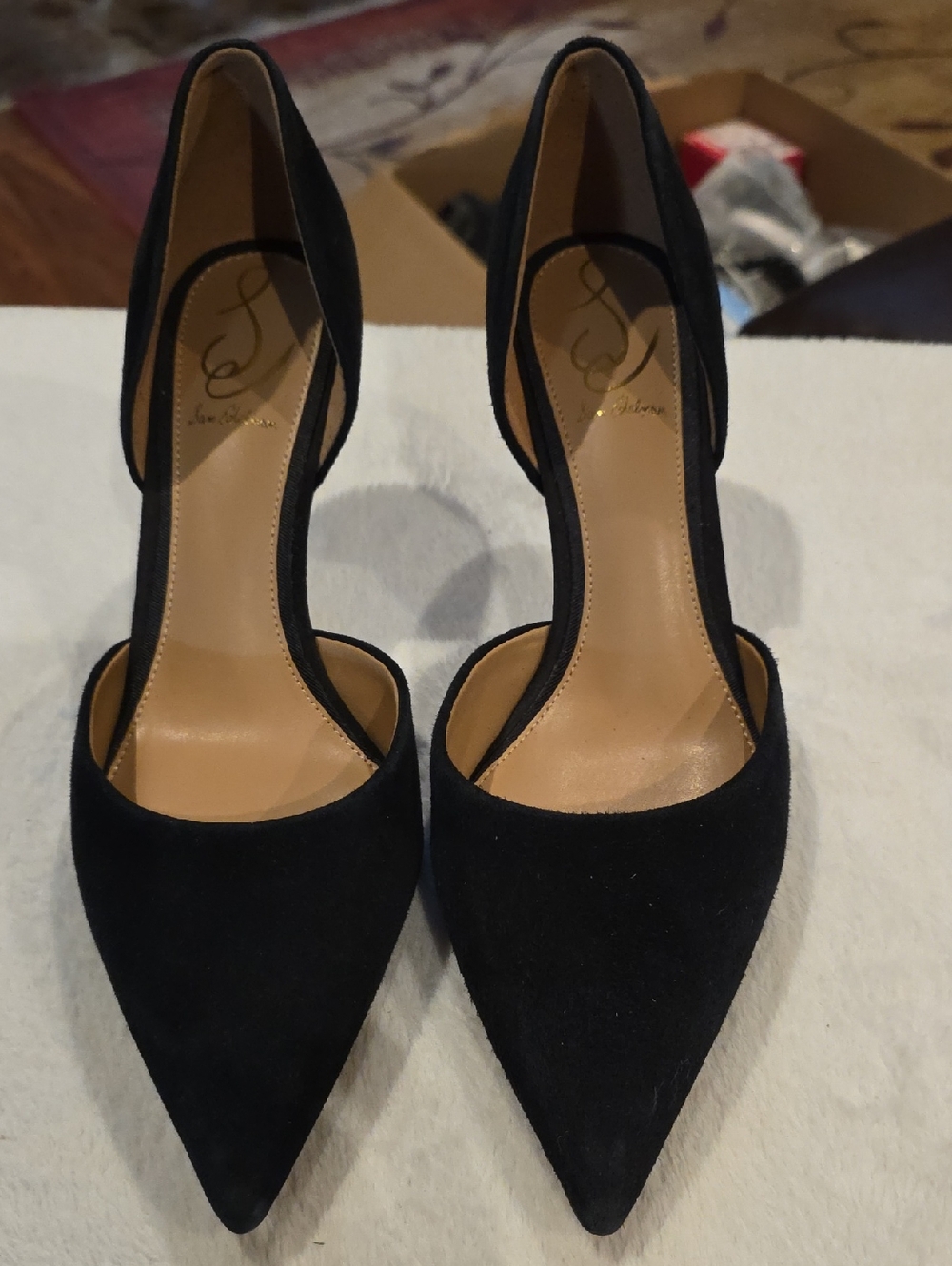Sam Edelman Black Suede Pumps.